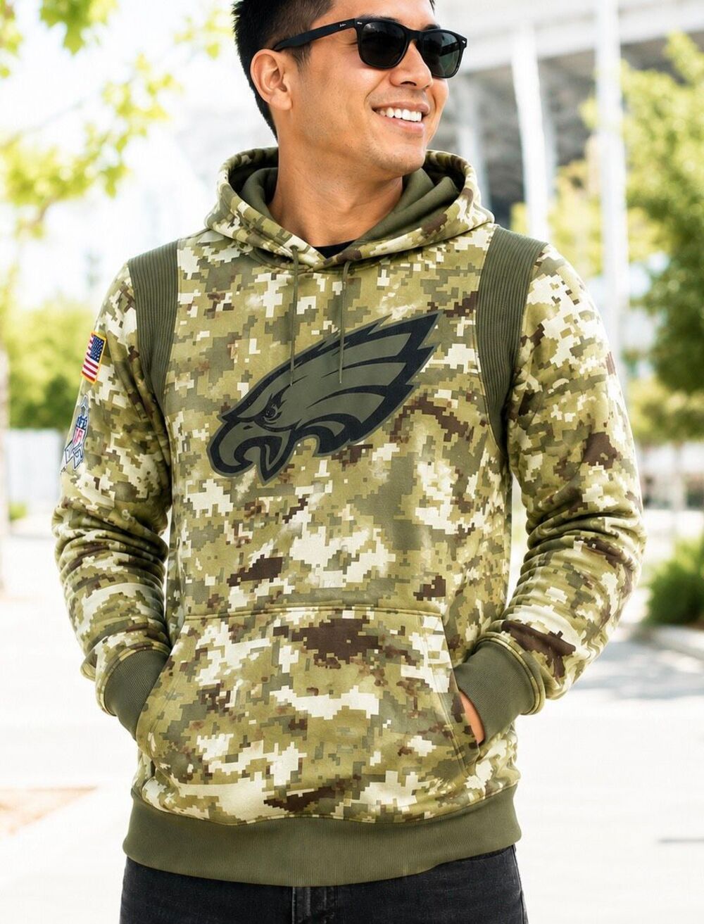 Nike NFL Philadelphia Eagles Salute to Service Camo Dri-FIT Hoodie Men’s Medium